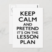 Carte Postale Garder le calme plan de leçons (Devant / Derrière)