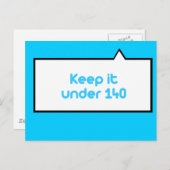 Carte Postale Garder sous 140 caractères (Devant / Derrière)