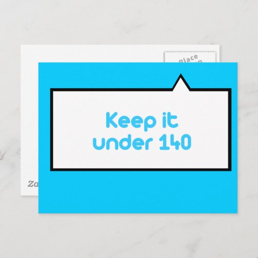 Carte Postale Garder sous 140 caractères (Devant / Derrière)