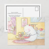 Carte Postale Gardez calme et faites cuire l'aquarelle de lapin  (Devant / Derrière)