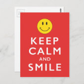 CARTE POSTALE GARDEZ CALME ET SOURIRE (Devant / Derrière)