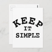 Carte Postale Gardez-la simple typographie (Devant / Derrière)
