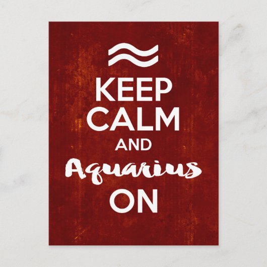 Carte Postale Gardez Le Calme Aquarius En Astrologie D'Anniversa (Devant)