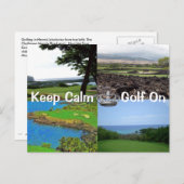 Carte Postale Gardez Le Calme Continuer Sur Golf Hawaii (Devant / Derrière)