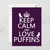 Carte Postale Gardez le calme et aimez les pouffins (n'importe q (Devant / Derrière)