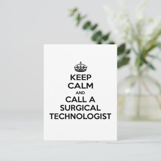 Carte Postale Gardez le calme et appelez un technologue en chiru (Debout devant)