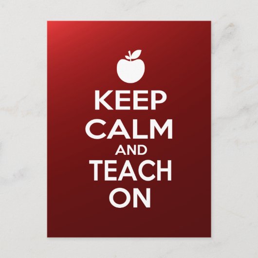 Carte Postale Gardez le calme et apprenez-le (Devant)