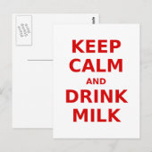 Carte Postale Gardez le calme et buvez du lait (Devant / Derrière)