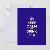 Carte Postale Gardez le calme et buvez du thé (Devant / Derrière)