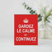 CARTE POSTALE GARDEZ LE CALME ET CONTINUEZ (Debout devant)