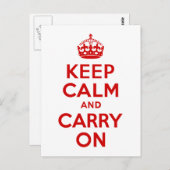 Carte Postale Gardez le calme et continuez (Devant / Derrière)