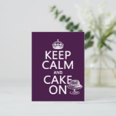 Carte Postale Gardez le calme et continuez à consommer du gâteau (Debout devant)