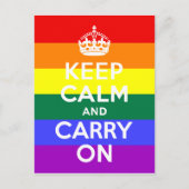 Carte Postale Gardez le calme et continuez sur arc-en-ciel (Devant)