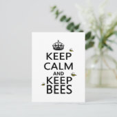 Carte Postale Gardez le calme et garder les abeilles (Debout devant)