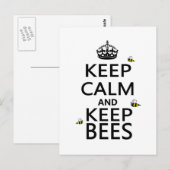 Carte Postale Gardez le calme et garder les abeilles (Devant / Derrière)