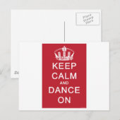 Carte Postale Gardez le calme et la danse allumée (rouge) (Devant / Derrière)
