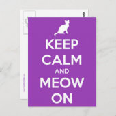 Carte Postale Gardez le calme et la douceur sur le pourpre (Devant / Derrière)