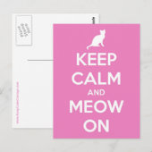 Carte Postale Gardez le calme et la moelle sur rose (Devant / Derrière)