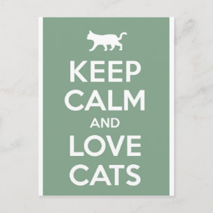 Carte Postale Gardez le calme et l'amour chats