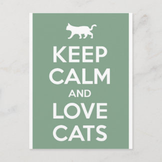 Carte Postale Gardez le calme et l'amour chats