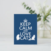 Carte Postale Gardez le calme et l'amour chats (Debout devant)