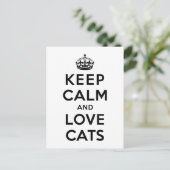 Carte Postale Gardez le calme et l'amour chats (Debout devant)