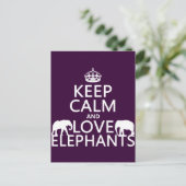Carte Postale Gardez le calme et l'amour Eléphants (n'importe qu (Debout devant)