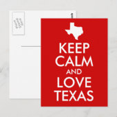 Carte Postale Gardez le calme et l'amour Texas Red (Devant / Derrière)