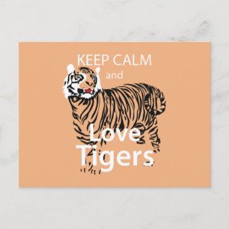 Carte Postale Gardez le calme et l'amour Tigres