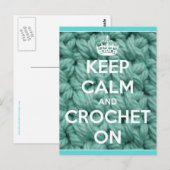 Carte Postale Gardez le calme et le Crochet sur le bleu (Devant / Derrière)