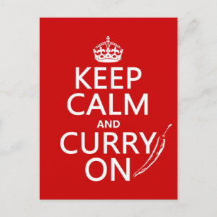 Carte Postale Gardez le calme et le curry allumés