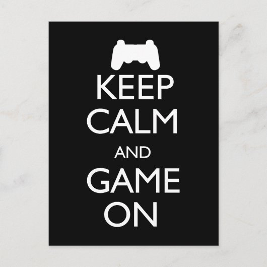 Carte Postale Gardez le calme et le jeu allumés (Devant)