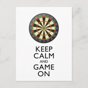 Carte Postale GARDEZ LE CALME ET LE JEU SUR - Cible de flechette
