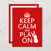 Carte Postale Gardez le calme et le jeu sur (violon) (toute (Devant / Derrière)