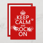 Carte Postale Gardez le calme et le rock allumé (n'importe quell (Devant / Derrière)