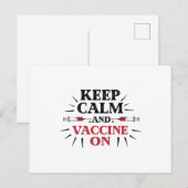 Carte Postale Gardez Le Calme Et Le Vaccin Sur (Devant / Derrière)