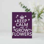Carte Postale Gardez le calme et les fleurs de croissance (dans  (Debout devant)