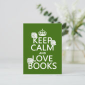 Carte Postale Gardez le calme et les livres d'amour (en toute co (Debout devant)