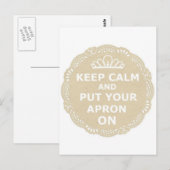 Carte Postale Gardez le calme et mettez votre tablier (Devant / Derrière)