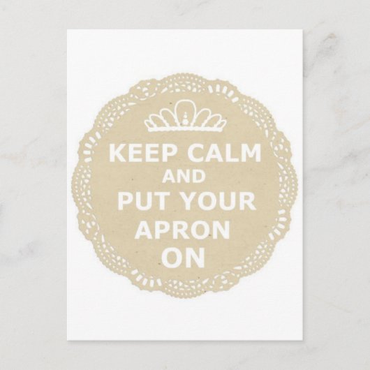 Carte Postale Gardez le calme et mettez votre tablier (Devant)