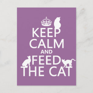 Carte Postale Gardez le calme et nourrissez le chat