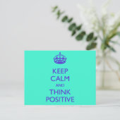 CARTE POSTALE GARDEZ LE CALME ET PENSEZ POSITIF (Debout devant)