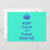 CARTE POSTALE GARDEZ LE CALME ET PENSEZ POSITIF (Devant / Derrière)