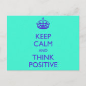 CARTE POSTALE GARDEZ LE CALME ET PENSEZ POSITIF (Devant)