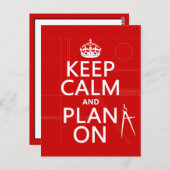 Carte Postale Gardez le calme et planifiez sur (dans n'importe q (Devant / Derrière)