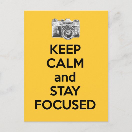 Carte Postale Gardez le calme et restez concentré (Devant)