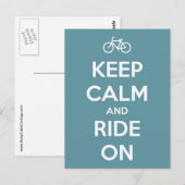 Carte Postale Gardez le calme et roulez en bleu (Devant / Derrière)
