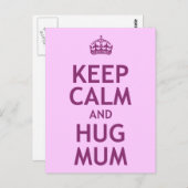 Carte Postale Gardez le calme et serrez la maman (Devant / Derrière)
