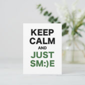 Carte Postale Gardez le calme et souriez simplement (Debout devant)