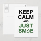 Carte Postale Gardez le calme et souriez simplement (Devant / Derrière)